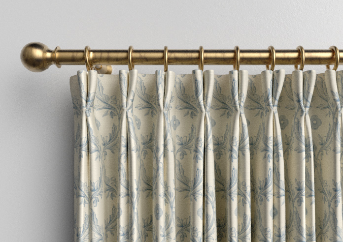 Trellis Prints, Vine and Bloom Romsey Raffs Blue - Made to Measure Curtains - Image 10